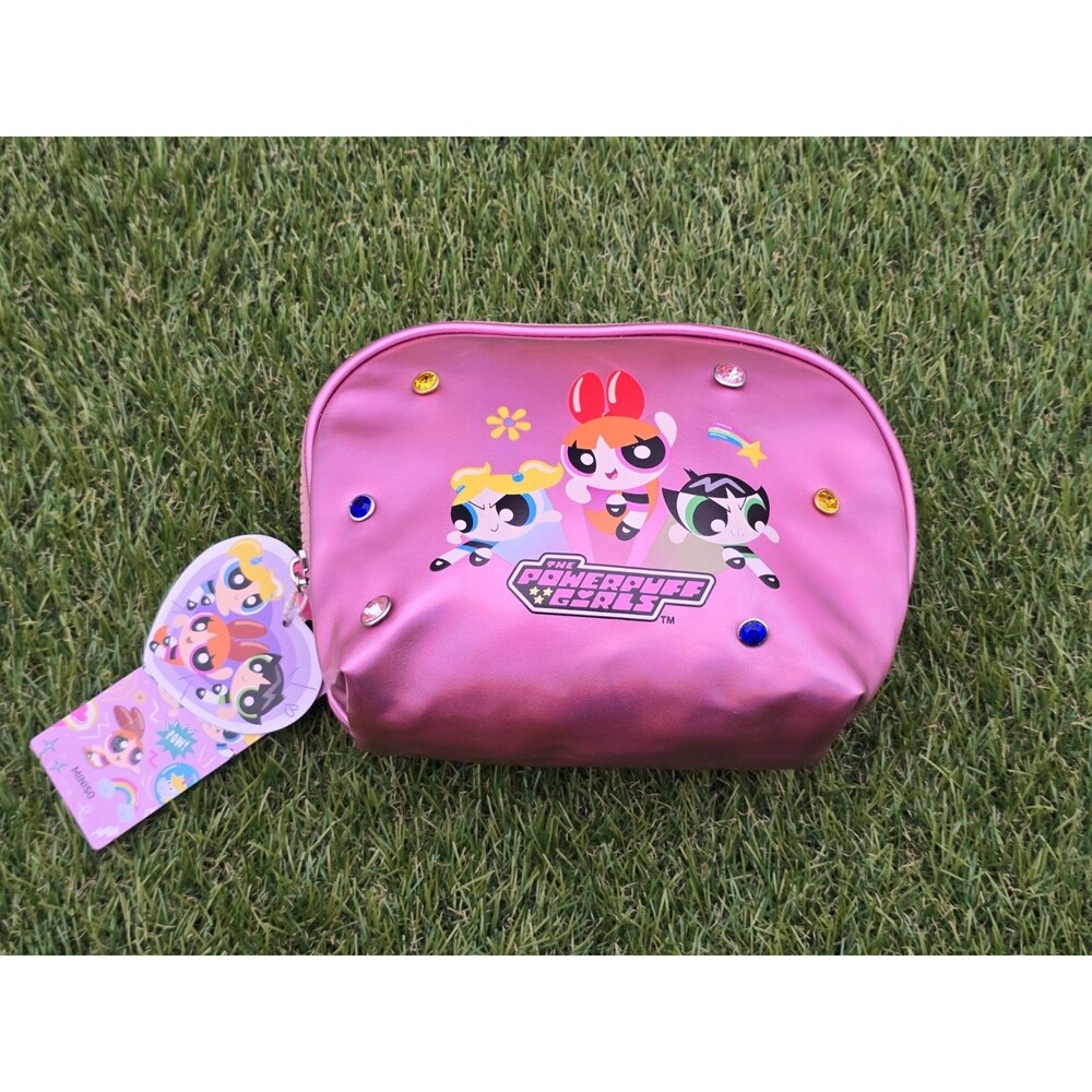 Miniso Powerpuff Girls Pink Irridescent  Cosmetic Bag Jems New With Tags